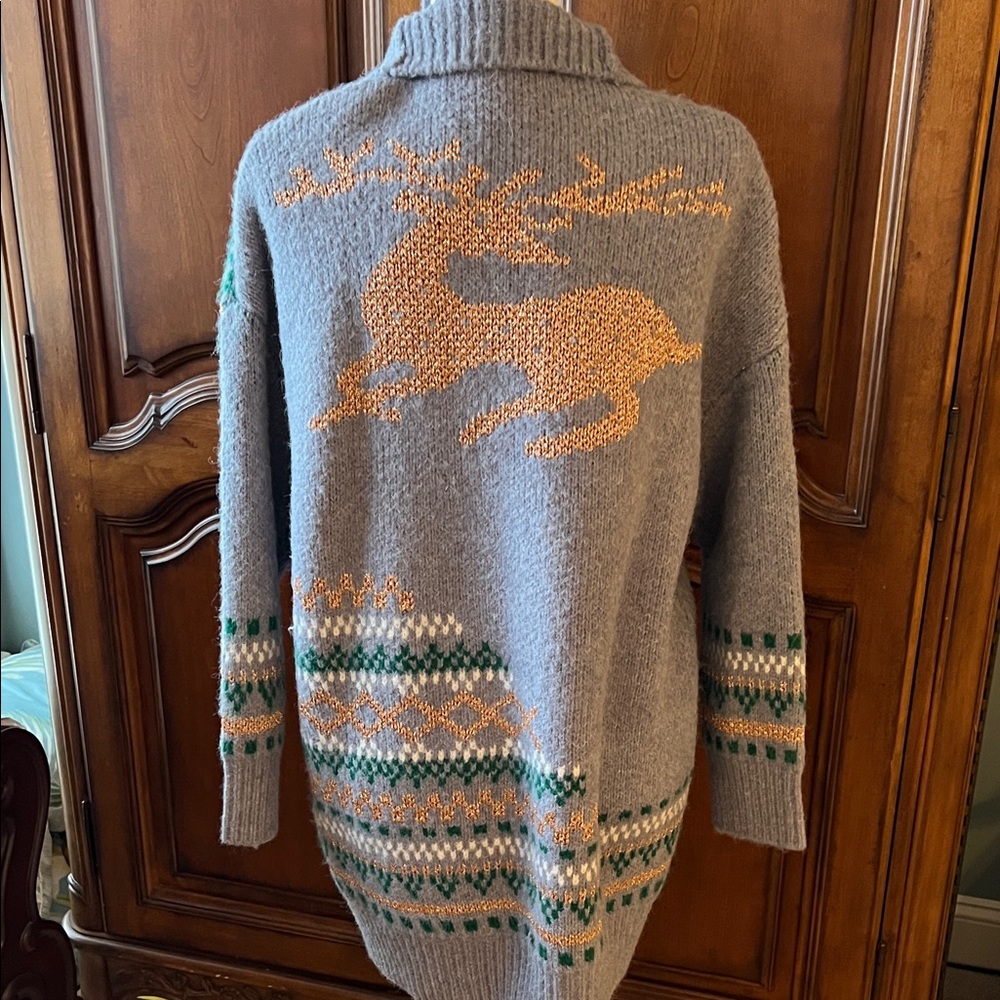 NEW Sundance - Sunday in Brooklyn Cardigan with Green & Gold Accents, w/o tags - Picture 2 of 11